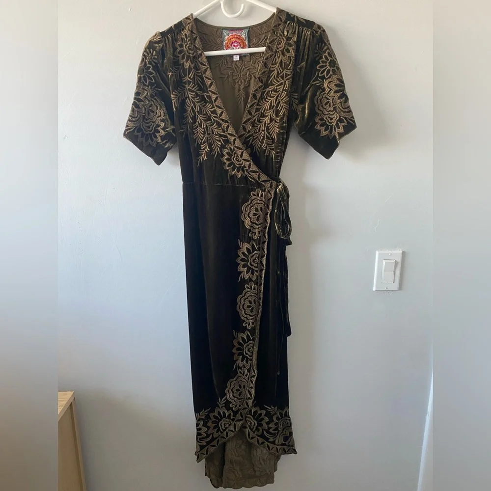 Johnny Was Mina Velvet Wrap Dress Size XS - Picture 2 of 9